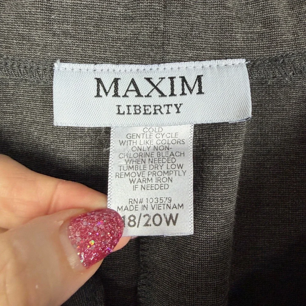 Maxim Liberty Gray Pencil Skirt Women's 18/20W‎ Pull-On Midi Office Career